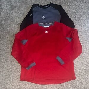SIUE Cougars Baseball Lot Of 2 Red Gray Pullover Shirts Medium Adidas Team Issue